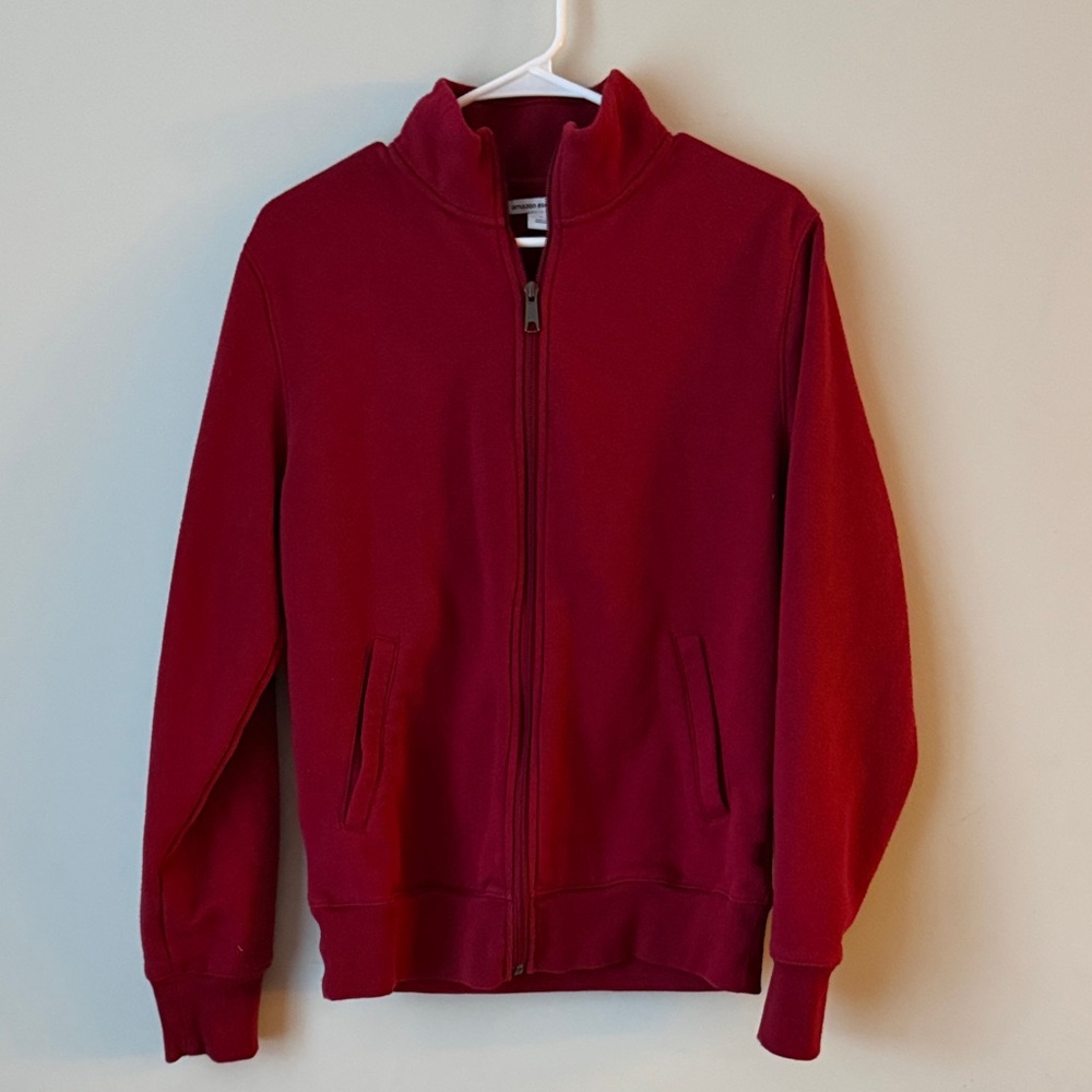 Amazon Essentials Burgundy Full-Zip Sweatshirt Jacket